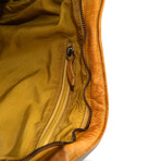 Designer Leather Waxed Shoulder Bag // Yellow