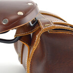 Leather Bicycle Saddle Tool Bag With Velcro // Vintage Brown