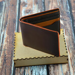 Slim Men Bifold Leather Wallet // Brown