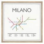 Milan Metro Stations Framed Print (12"H x 12"W x 1.5"D)