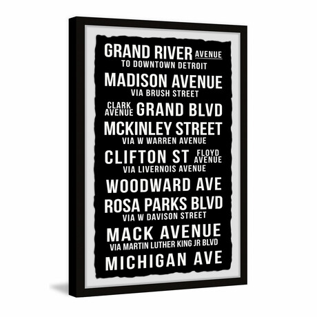 Michigan Street List II Framed Print (12"H x 8"W x 1.5"D)