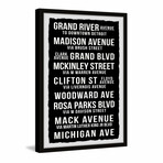 Michigan Street List II Framed Print (12"H x 8"W x 1.5"D)