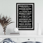 Michigan Street List II Framed Print (12"H x 8"W x 1.5"D)