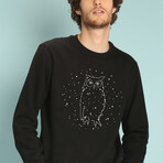 Owl Constellation Sweatshirt // Black (Small)