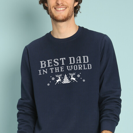 Best Dad In The World Sweatshirt // Navy (Small)