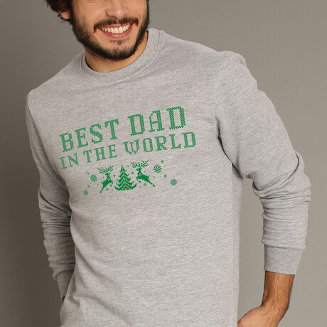 Best Dad In The World Sweatshirt // Gray (Small)