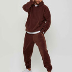 Oversize Hooded Sweatshirt // Claret Red (XL)