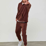 Oversize Hooded Sweatshirt // Claret Red (XL)