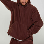 Oversize Hooded Sweatshirt // Claret Red (XL)