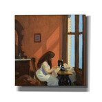 Girl at Sewing Maching by Edward Hopper (18"H x 18"W x 0.75"D)