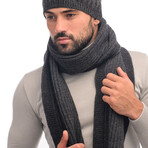 Carter Wool Hat + Scarf Set // Dark Gray