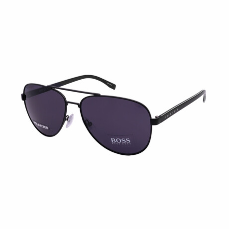 Hugo Boss // Men's 0761-S-QIL Polarized Sunglasses // Matte Black