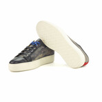 Elwood Captoe Sneaker Blucher // Linen Camouflage Blue + Dark Blue (Euro: 45)