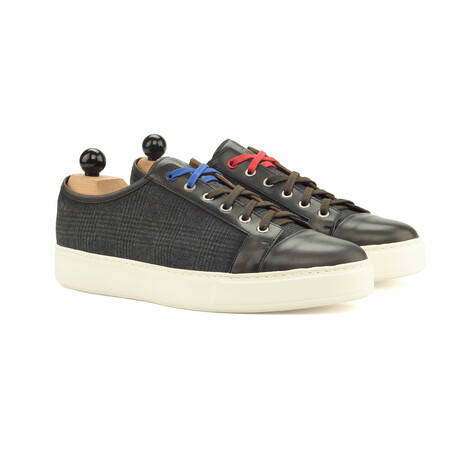 Elwood Captoe Sneaker Blucher // Tartan Dark Gray + Dark Gray (Euro: 39)
