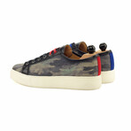 Edgar Sneaker Blucher // Linen Camouflage Blue + Dark Blue (Euro: 39)