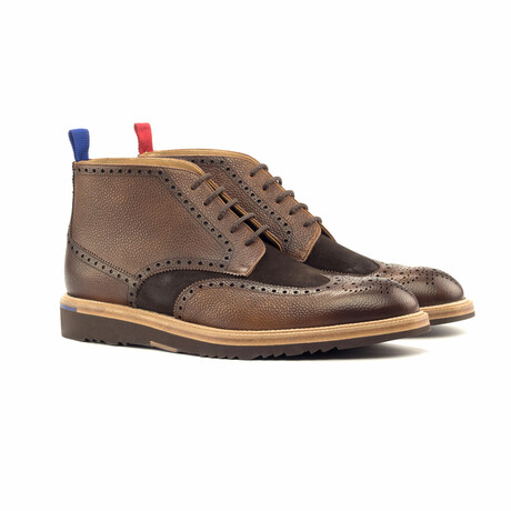 Charles Military Brogue Boot // Dark Brown + Chocolate (Euro: 39)