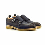 Russel Double Monk Full Brogue // Dark Blue (Euro: 39)