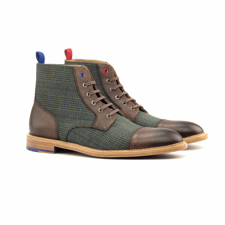 Stonegate Captoe Military Boot // Tartan Hunter + Brown (Euro: 39)
