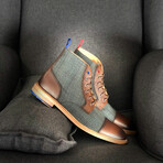 Stonegate Captoe Military Boot // Tartan Hunter + Brown (Euro: 39)