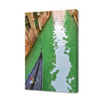 Gondola Crossing Small Canal, Venice, Italy (8"H x 12"W x 0.75"D)