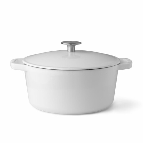 Milo by Kana // Mini Dutch Oven // 3.5 Qt // White + Silver