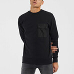 Snap Pocket Basic Sweatshirt // Black (2XL)
