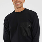 Snap Pocket Basic Sweatshirt // Black (2XL)