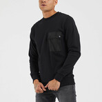 Snap Pocket Basic Sweatshirt // Black (2XL)