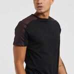 Arm Split Crewneck Basic T-Shirt // Black (Large)
