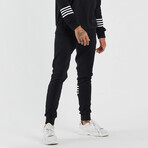 Striped Sweatpants // Black (M)