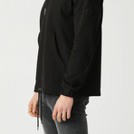 Zippered Polo Neck Sweatshirt // Black (L)