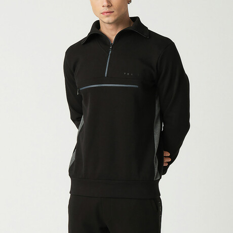 Half Zipper Sweatshirt // Black (S)