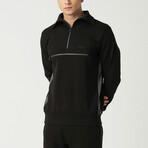 Half Zipper Sweatshirt // Black (L)