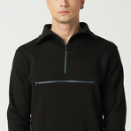 Half Zipper Sweatshirt // Black (L)