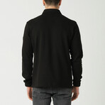Zippered Polo Neck Sweatshirt // Black (L)