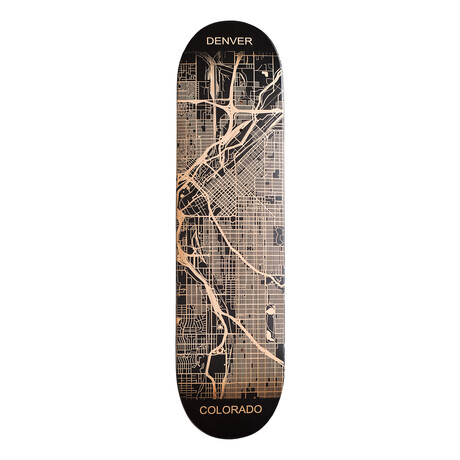 Engraved Skateboard Map // Denver, Colorado