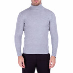 Ribbed Turtleneck Sweater // Gray (3XL)