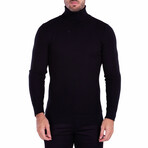 Textured Turtleneck Sweater // Black (S)