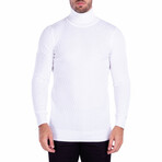 Textured Turtleneck Sweater // White (XL)