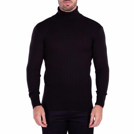 Ribbed Turtleneck Sweater // Black (S)