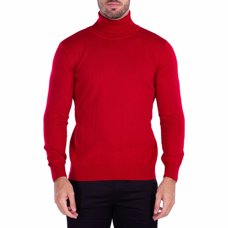 Men’s Essential Turtleneck Sweater // Red (S)