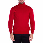 Men’s Essential Turtleneck Sweater // Red (3XL)