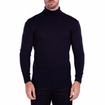 Ribbed Turtleneck Sweater // Navy (L)