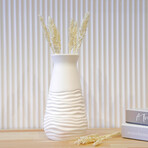 Crease-3 Ceramic Vase // White