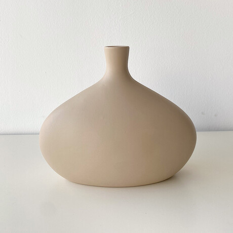 Platy Ceramic Vase Small (Matte White)