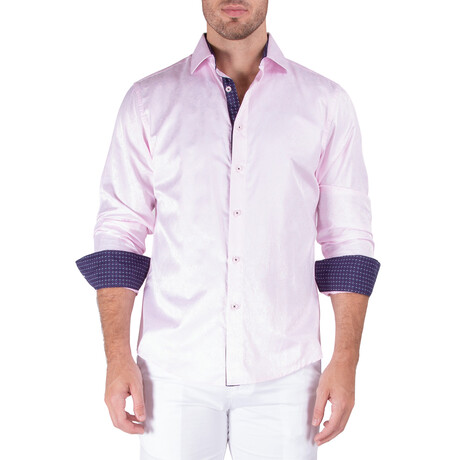 Paisley Long Sleeve Button-Up Shirt // Pink (XS)