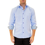 Abstract Long Sleeve Button-Up Shirt // Blue (XL)