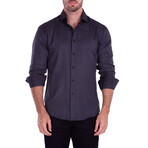 Square Long Sleeve Button-Up Shirt // Black (S)