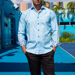 Edoardo Long Sleeve Button-Up Shirt // Turquoise (M)