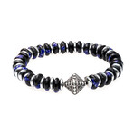 Dell Arte // Krobo Beads + Hematite + 925 Sterling Silver Inserts Bracelet // Multicolor